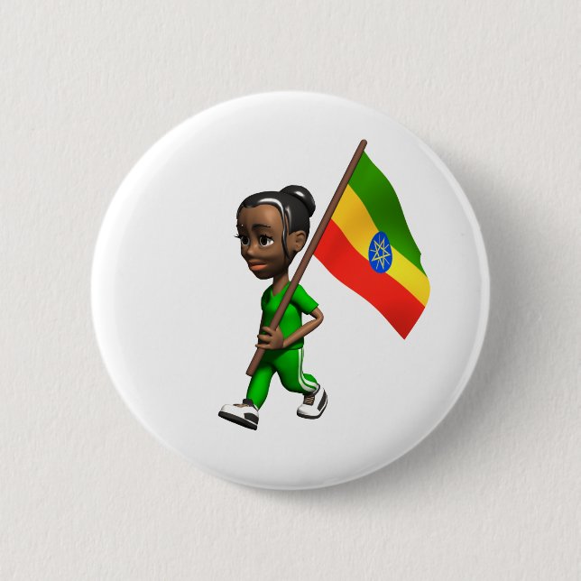 Badge Rond 5 Cm Fille éthiopienne (Devant)