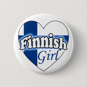 Badge Rond 5 Cm Fille finlandaise
