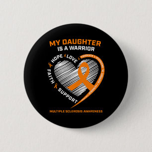 Badge Rond 5 Cm Fille guerrière Porte Orange Sclérose Multiple Aw