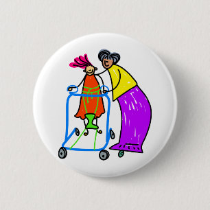 Badge Rond 5 Cm Fille handicapée
