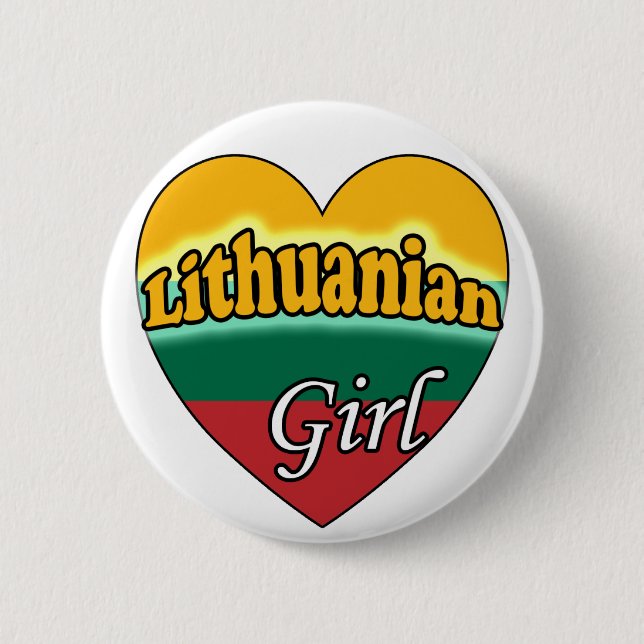 Badge Rond 5 Cm Fille lituanienne (Devant)