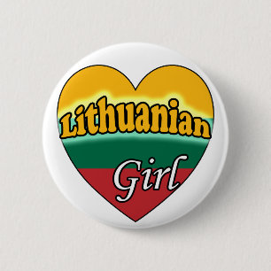 Badge Rond 5 Cm Fille lituanienne