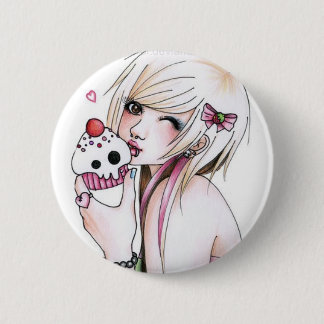 Badge Rond 5 Cm fille mignonne de petit gâteau
