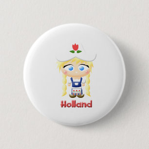 Badge Rond 5 Cm Fille néerlandaise
