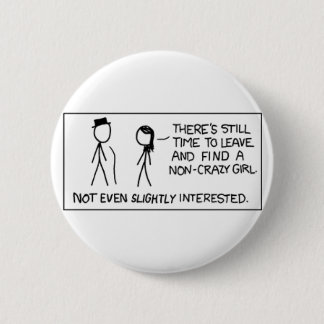 Badge Rond 5 Cm Fille Non-Folle