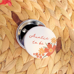 Badge Rond 5 Cm Fille Punaise d'Amour Baby Shower Rétro Tante à Ve