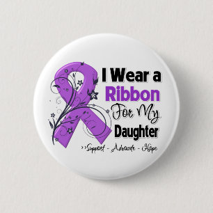 Badge Rond 5 Cm Fille - ruban de Cancer pancréatique