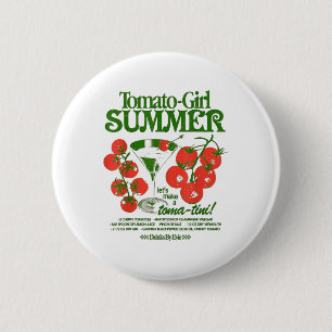 Badge Rond 5 Cm Fille Tomate Été Tomate Fruit Frais Tendance Aesth