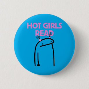 Badge Rond 5 Cm Filles Chaudes Lisent