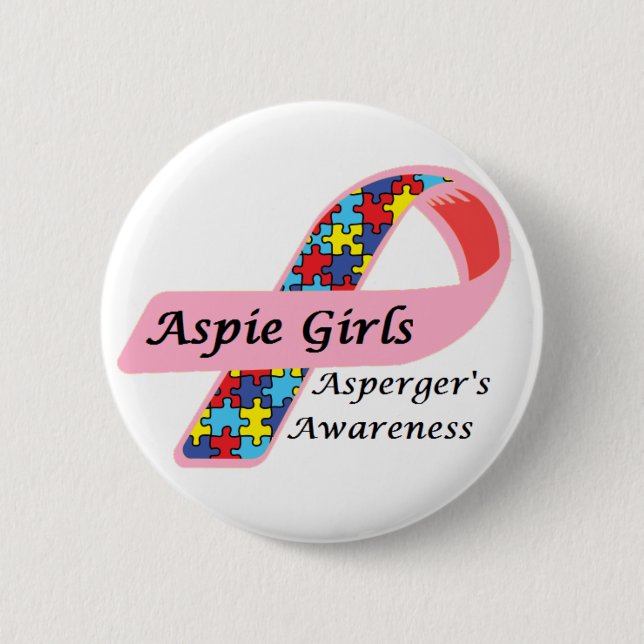 Badge Rond 5 Cm Filles d'Aspie (Devant)