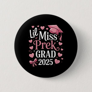 Badge Rond 5 Cm Filles Petit Mademoiselle Pré-maternelle Diplômée