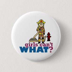 Badge Rond 5 Cm Filles pompiers