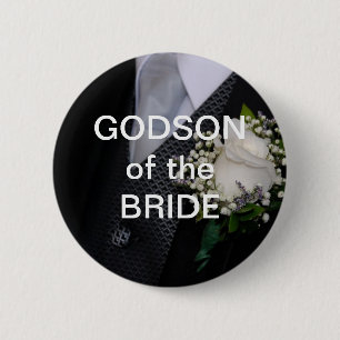 Badge Rond 5 Cm Filleul de la jeune mariée