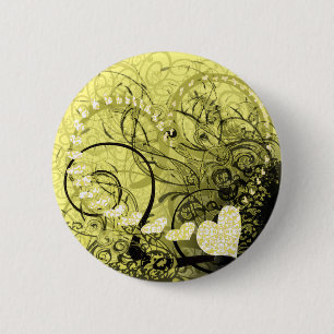 Badge Rond 5 Cm Fils jaunes