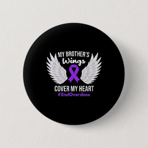 Badge Rond 5 Cm Fin de la sensibilisation à la surdose Les ailes d