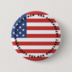 Badge Rond 5 Cm Finissez bouton d'atout d'arrêt de gouvernement