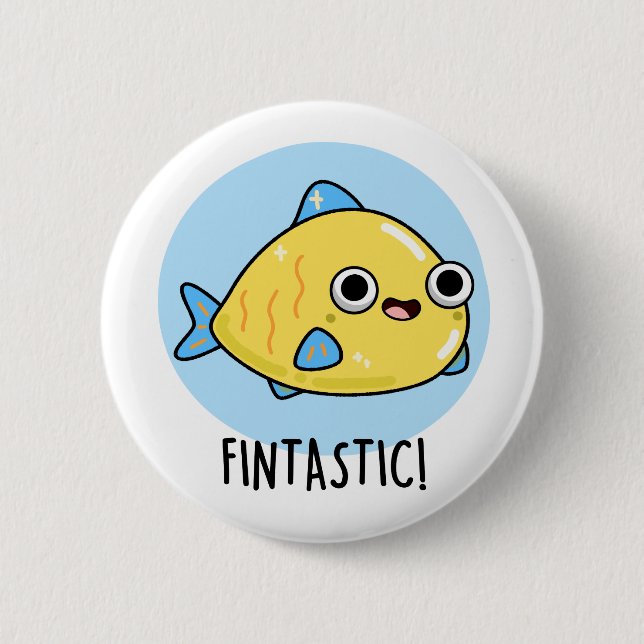 Badge Rond 5 Cm Fintastic Funky Fish Pun (Devant)