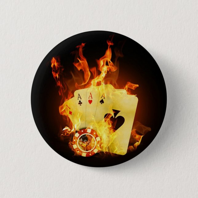 Badge Rond 5 Cm Fire Poker (Devant)