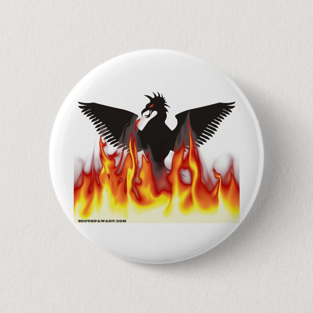 Badge Rond 5 Cm FireBird/Phoenix (Devant)