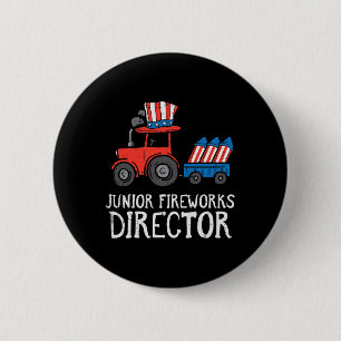 Badge Rond 5 Cm Fireworks Directeur Tracteur 4 juillet Garçons Enf