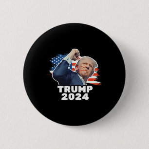 Badge Rond 5 Cm Fist Bump 2024 Président Red
