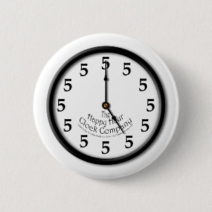 BADGE ROND 5 CM FIVE O'CLOCK CLOCK