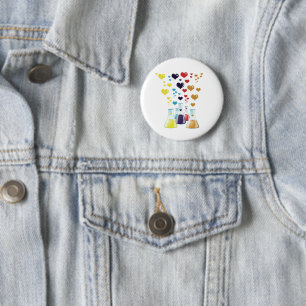 Badge Rond 5 Cm Flacon, Erlenmeyer, Bécher, Chimie, Laboratoire