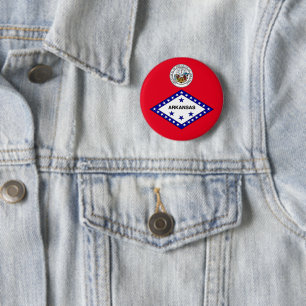 Badge Rond 5 Cm Flag de l'Arkansas