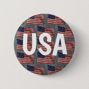 Badge Rond 5 Cm Flag de Stars and Stripes
