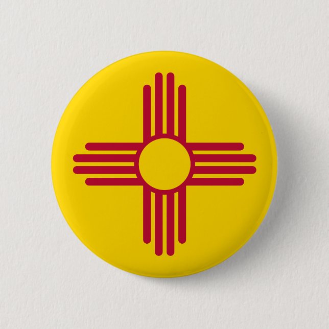 Badge Rond 5 Cm Flag du Nouveau-Mexique (Devant)