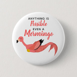 Badge Rond 5 Cm Flamant rose de sirène rose mignon Inspiration