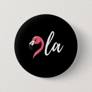 Badge Rond 5 Cm Flamant rose en détresse Comma La Funny Kamala Har