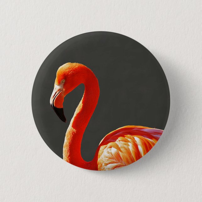 Badge Rond 5 Cm Flamant rose rose clair Tropical (Devant)