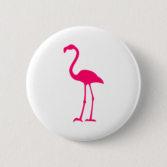 Badge Rond 5 Cm Flamant rose rose vif (Devant)