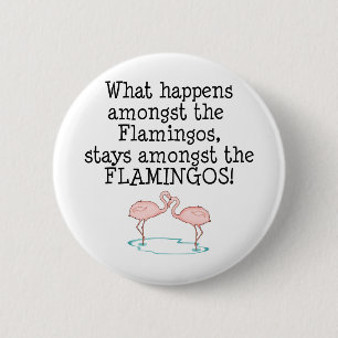 Badge Rond 5 Cm Flamants roses