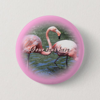 Badge Rond 5 Cm Flamants roses roses