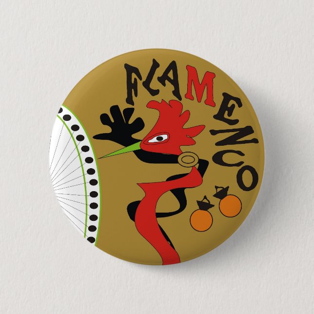Badge Rond 5 Cm Flamenco (Devant)