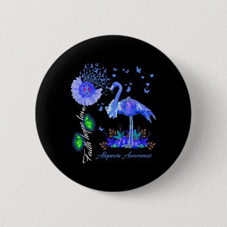 Badge Rond 5 Cm Flamingo Faith Hope Love Alopecia Awareness