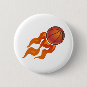 Badge Rond 5 Cm Flammes de basket