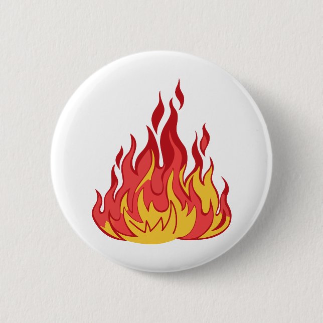 Badge Rond 5 Cm Flammes d'incendie (Devant)