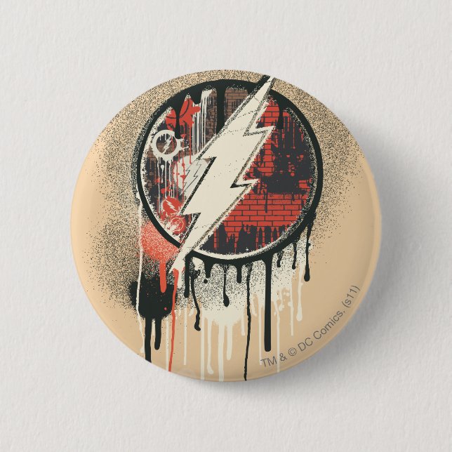 Badge Rond 5 Cm Flash - Symbole d'innocence tordu (Devant)