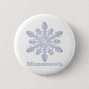 Badge Rond 5 Cm Fléau de neige bleu Minnesnowta
