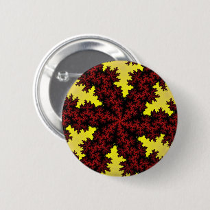 Badge Rond 5 Cm Flèche de neige rouge et jaune