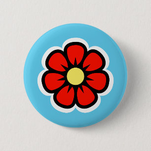 Badge Rond 5 Cm Fleur