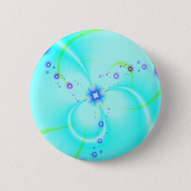 Badge Rond 5 Cm Fleur assez bleue (Devant)