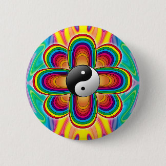 Badge Rond 5 Cm Fleur cosmique