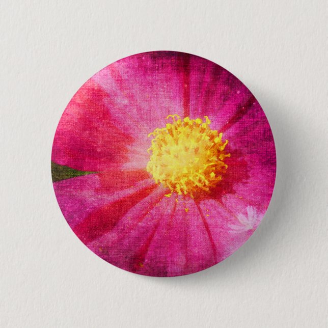 Badge Rond 5 Cm Fleur Cosmo (Devant)