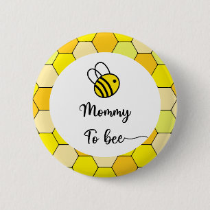 Badge Rond 5 Cm Fleur d'abeille. Maman doit être