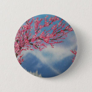 Badge Rond 5 Cm Fleur de cerise