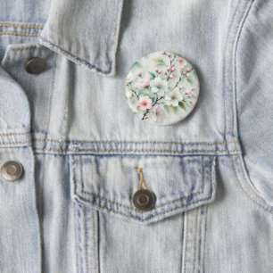 Badge Rond 5 Cm Fleur de Cerisier